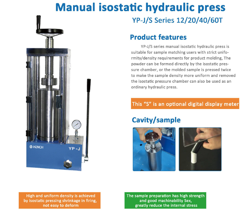 HENCH 12T Manual Isostatic Pressure Pellet Press - 이미지1