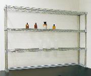 AS ONE Wire Shelf  Set(for Laboratory Table), 실험대 선반세트(크롬 도금)