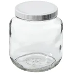 Thermo Fisher Scientific Wide-Mouth Short-Profile Clear Glass Jars with Closure, 2000mL, unprocessed