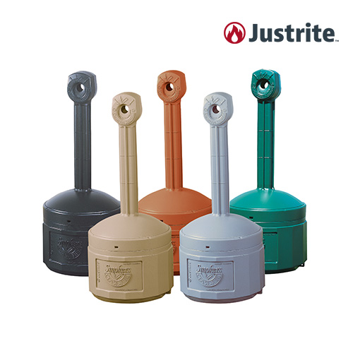 Justrite 26800 / 4갤런 산소차단 자동소화 재떨이 (PE/15L/회색)/OD 419x978mm/3.6kg[1EA]