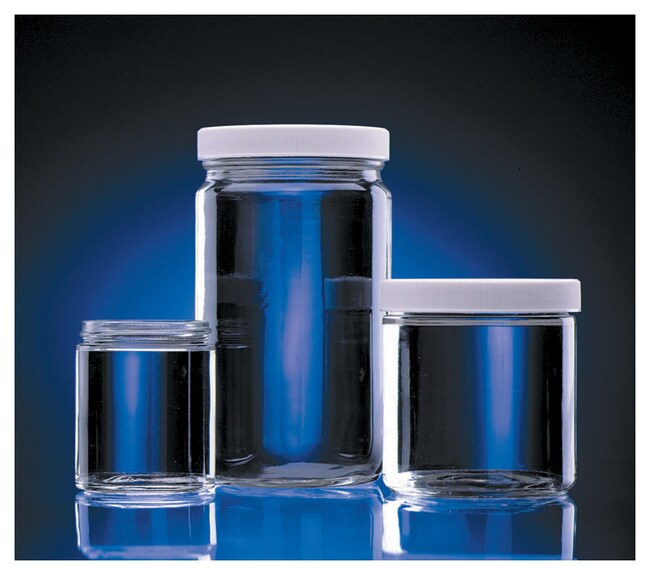 Thermo Fisher Scientific Wheaton Clear Straight-Sided Jars with TFE-lined Caps