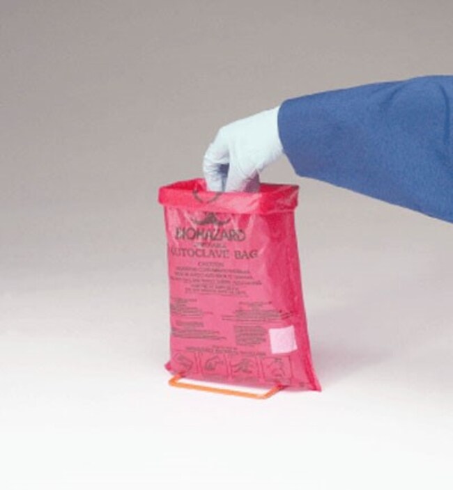 Thermo Fisher Scientific Desktop Autoclavable HDPE Biohazard Bags, 8.5 x 11 in.