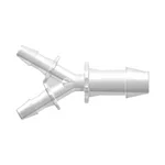 Y Reduction Connector with 600 Series Barbs, (2X) 1/8` (3.2 mm) and 1/4` (6.4 mm) ID Tubing