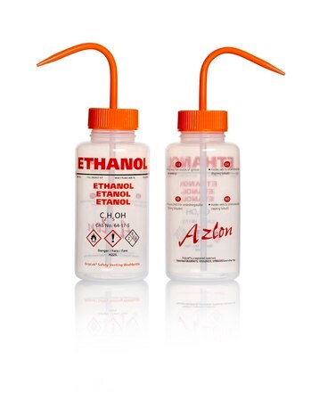 Merck AzlonÂ Multi-Lingual Safety Wash Bottles With Driplok Vapor Venting