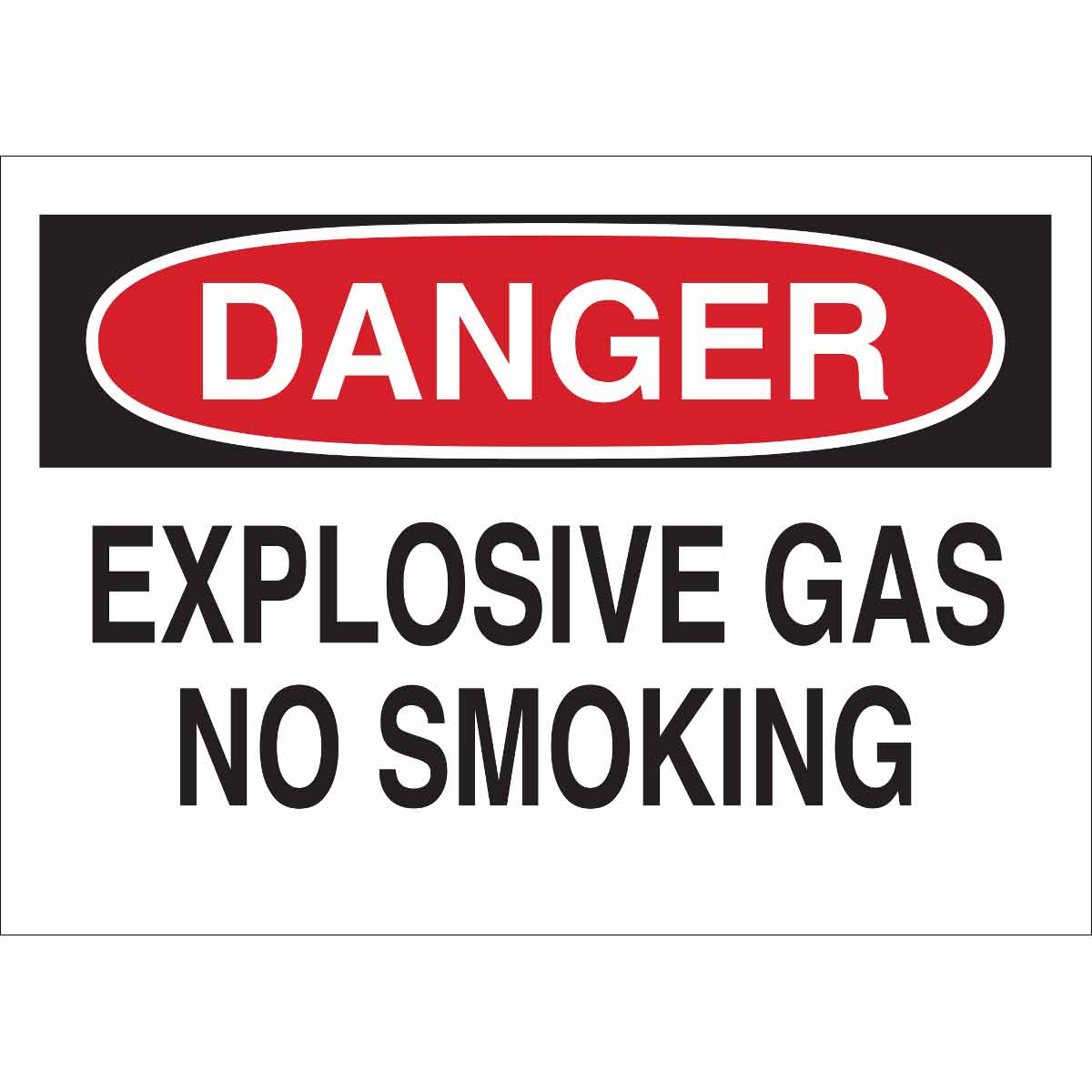 Brady DANGER Explosive Gas No Smoking Sign