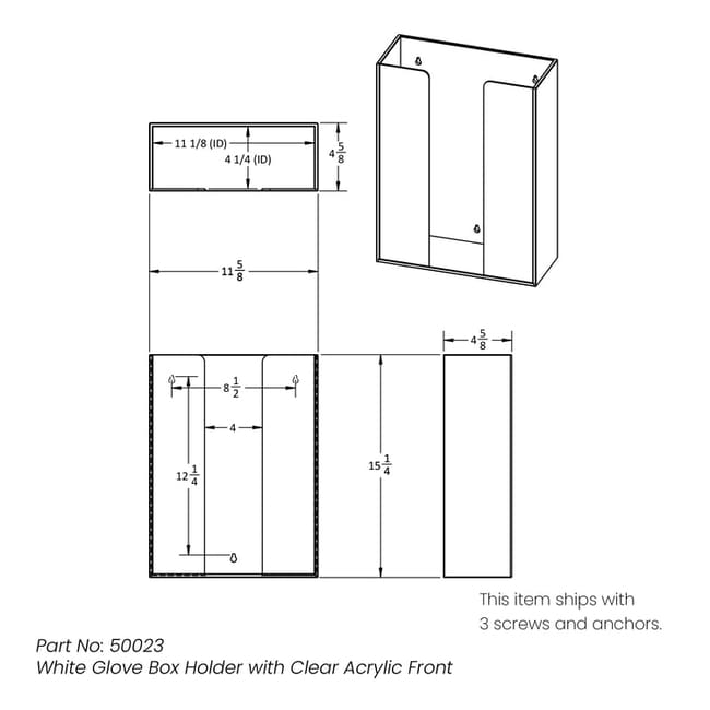 Thermo Fisher Scientific Top Loading Glove Box Holder with Clear Acrylic Front