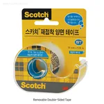 Daihan Science 3M Scotch “238” Removable Double-Sided Tape, with Dispenser, Transparent, w19m