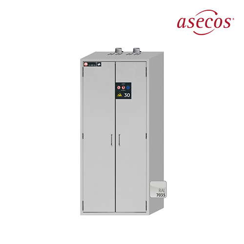 Asecos G90.205.120 / EN인증 90분용 가스실린더 안전보관 캐비닛(회색,4실린더),1198x615x2050mm,610kg),양문형[1EA]