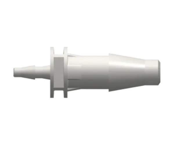 Straight Through Reduction Tube Fitting with Classic Series Barbs, 3/16` (4.8 mm) and 1/16` (1.6 mm) ID Tubing