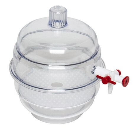 Merck SP Bel-Art(R) "Space Saver" Polycarbonate Vacuum Desiccator with Clear Polycarbonate Bottom