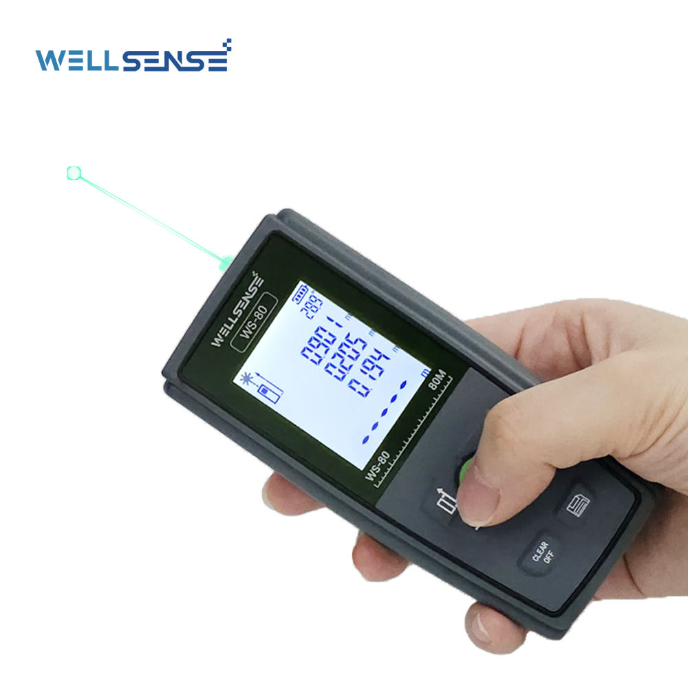 WELLSENSE 웰센스 그린 레이저 줄자 80m WS-80 레이져 자 거리측정기 면적 부피 삼각 측정