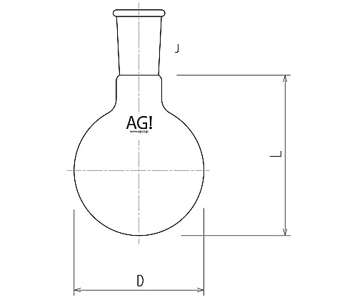 AS ONE Short Neck Round Flask 500mL, 단수 플라스크 500mL
