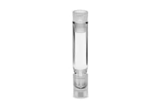 Waters LCGC Certified Clear Glass 8 x 40 mm Snap Neck Total Recovery Vial, with Polyethylene Septumless Cap, 700 µL Volume, 100/pk
