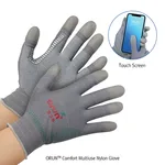 Daihan Science ORUNTM Comfort Multiuse Nylon Glove, Grip Tap Coated, Touch Screen, Palm Dot-typ