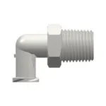 Female Luer Thread Style Elbow with 7/16` Hex to 1/8-27 NPT Thread