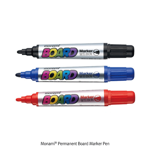 Daihan Science Monami Permanent Board Marker Pen, Low Odor, 2mm Round TipIdeal for Whiteboard,