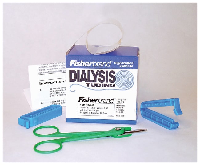 Thermo Fisher Scientific Regenerated Cellulose Dialysis Tubing, Flat width: 40mm; Dia. x Length: 25.5mm x 30m