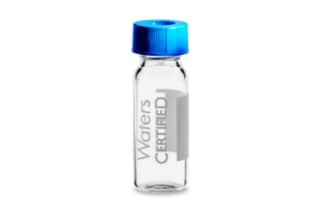 Waters LCMS Certified Clear Glass 12 x 32 mm Screw Neck Vial, with Cap and PTFE/Silicone Septum, 2 mL Volume, 100/pk