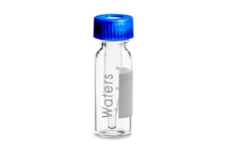 Waters Clear Glass 12 x 32 mm Snap Neck Qsert Vial, with Cap and Preslit PTFE/Silicone Septum, 300 µL Volume, 100/pk