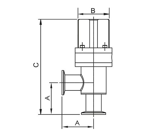AS ONE High Vacuum Pressure Air Angle Valve, 고진공압 공기 앵글밸브