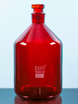 GOEL Bottle, Reagent, Amber Narrow Mouth, with Interchangeable Flat Head Stopper