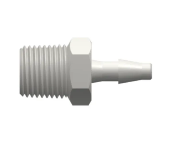 1/8-27 NPT Thread with 7/16` Hex to Classic Series Barb, 1/8` (3.2 mm) ID Tubing