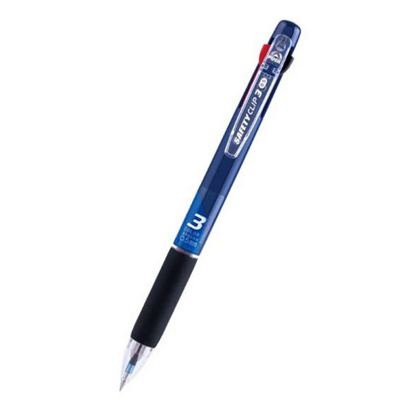 OFFICENEX 마이펜 세이프티클립 3색볼펜(0.5mm/네이비/1EA)