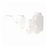Thermo Fisher Scientific Natural HDPE Wide Mouth Round Bottles with White Polypropylene PE Foam Cap