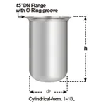 Daihan Science 1~10Lit Stainless-steel Vacuum Reaction Vessel, Round Bottom, 45°DN-Flange with
