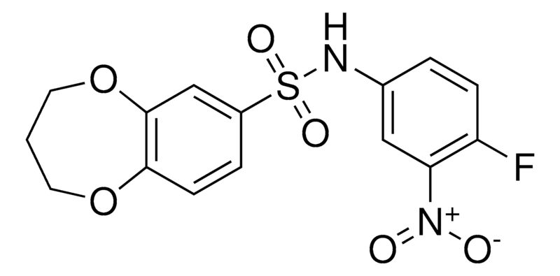 Merck N-(4-Fluoro-3-nitrophenyl)-3,4-dihydro-2H-1,5-benzodioxepine-7-sulfonamide