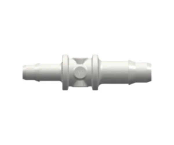 Straight Through Reduction Tube Fitting with 400 Series Barbs, 1/8` (3.2 mm) and 3/32` (2.4 mm) ID Tubing