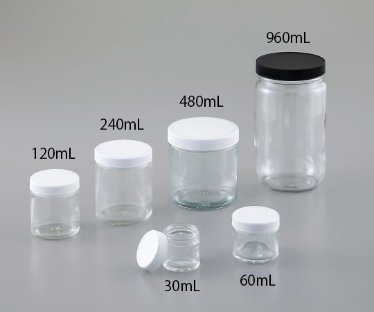 AS ONE Wide-Mouth Glass Bottle (Clean Processed), 광구 유리병 (세척처리)