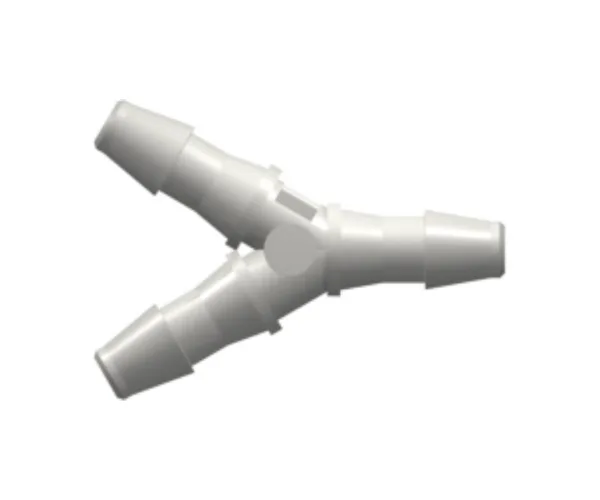 Y Tube Fitting with 200 Series Barbs, 3/32` (2.4 mm) ID Tubing
