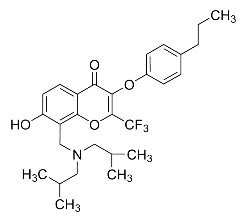 Merck 8-[(Diisobutylamino)methyl]-7-hydroxy-3-(4-propylphenoxy)-2-(trifluoromethyl)-4H-chromen-4-one