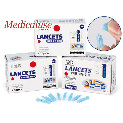 Daihan Science Safety Sterile Lancet, with Safety Removable Twist Top, Blood Collection, Single