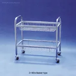 Daihan Science Stainless-steel Cart, with Wire-Shelf·Wire-BasketWith Stop-On Caster, 와이어 선반 · 바