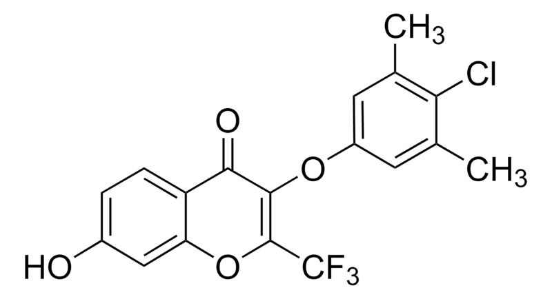 Merck 3-(4-Chloro-3,5-dimethylphenoxy)-7-hydroxy-2-(trifluoromethyl)-4H-chromen-4-one