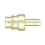 Spaulding Series Aseptic Disconnect Male Open Flow Connector, 600 Series Barb, 3/8" (9.5 mm) ID Tubing, Animal-Free PolySulfone