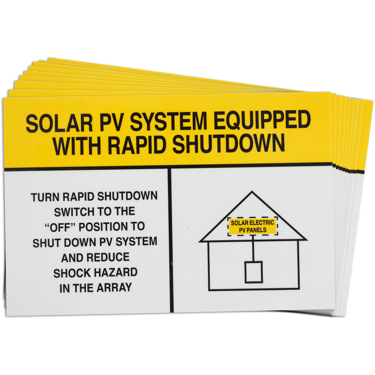 Brady Pre-Printed SOLAR PV SYSTEM EQUIPPED WITH RAPID SHUTDOWN Labels