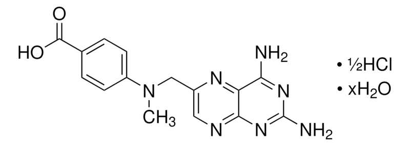 Merck 4-[N-(2,4-Diamino-6-pteridinylmethyl)-N-methylamino]benzoic acid hemihydrochloride hydrate