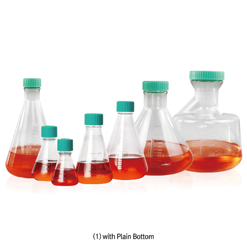 Daihan Science Biofil 125~5,000㎖ PC Culture Media Erlenmeyer Flask, Plain & Baffled Bottom, wi