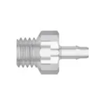 1/4-28 UNF Thread with 5/16` Hex to 400 Series Barb, 3/32` (2.4 mm) ID Tubing
