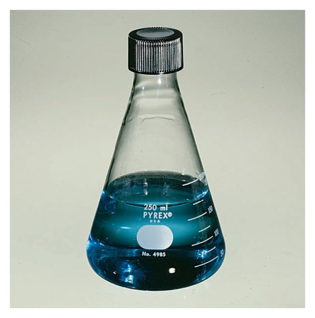 Thermo Fisher Scientific PYREX Narrow Mouth Erlenmeyer Flask with Phenolic Screw Cap