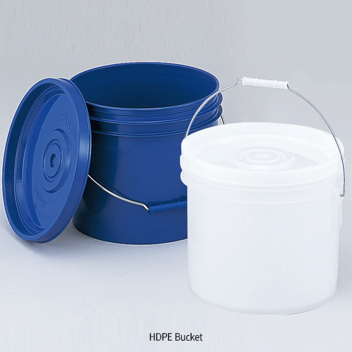 Daihan Science HDPE Bucket, with Tight Sealing Lid, Handle Grip, 13Lit, HDPE 밀폐 버킷