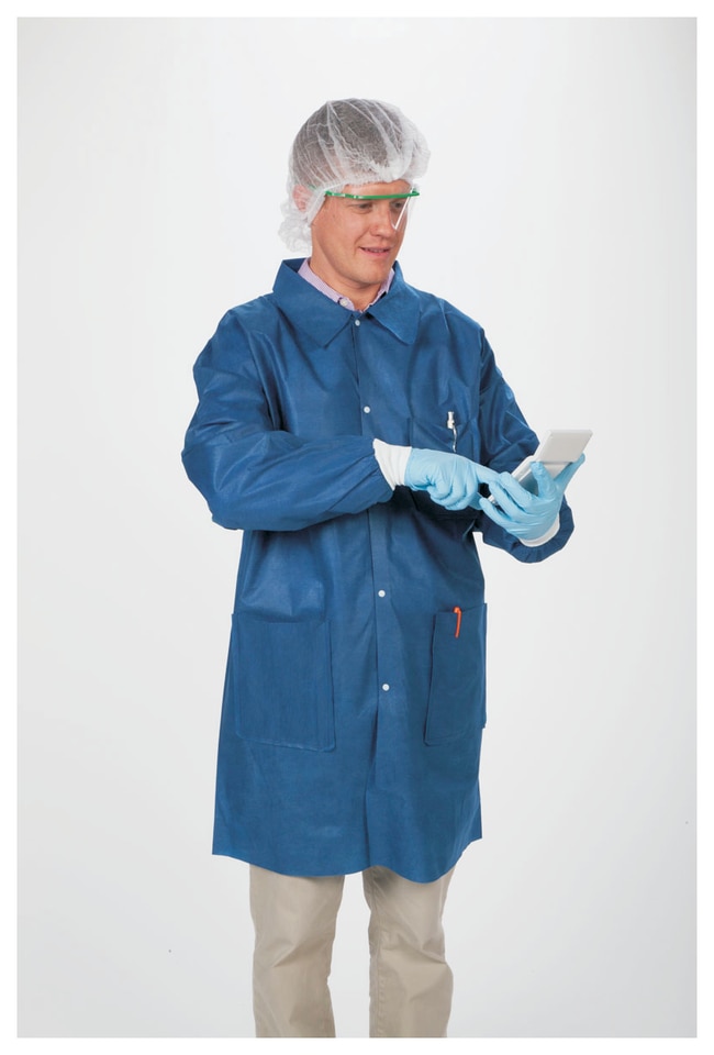 Thermo Fisher Scientific General Protection Disposable SMS Blueberry Lab Coats