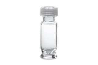 Waters LCGC Certified Clear Glass 12 x 32 mm Screw Neck Max Recovery Vial, with Polyethylene Septumless Cap, 2 mL Volume, 100/pk
