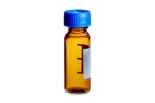 Waters Deactivated Amber Glass 12 x 32 mm Screw Neck Vial, with Cap and PTFE/Silicone Septum, 2 mL Volume, 100/pk