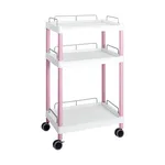 AS ONE Mobile Easy Cart (Tall Type/Wide 32) Pink 3 Stages Wiith Guard Frame ME32G