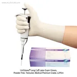 Daihan Science UniGloves Long Cuff Latex Exam Glove, Powder Free, Textured, L295mmIdeal for Sa