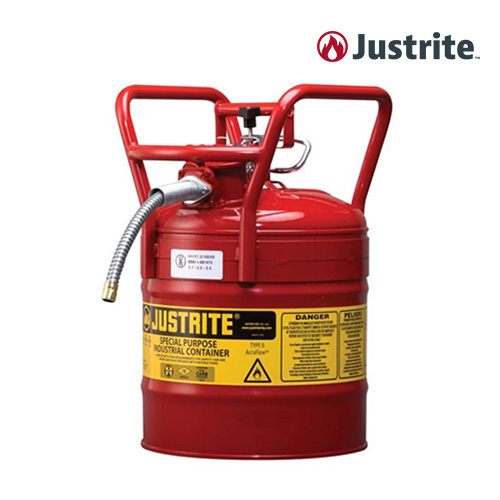Justrite 7350230 / FM인증 인화성 물질 안전보관 용기 5갤런 25mm 호스 (철제/19L/노랑)/OD 298x445mm/5.7kg[1EA]